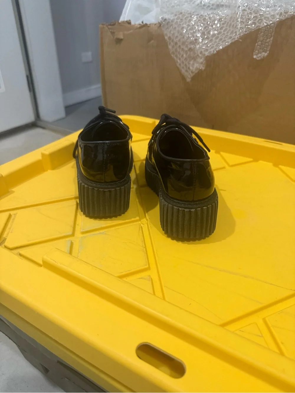 Black Patent Studded Creeper Shoes